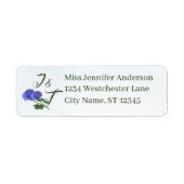 Katholiek Misty-Blue & Groen Monogrammed Etiket (Voorkant)