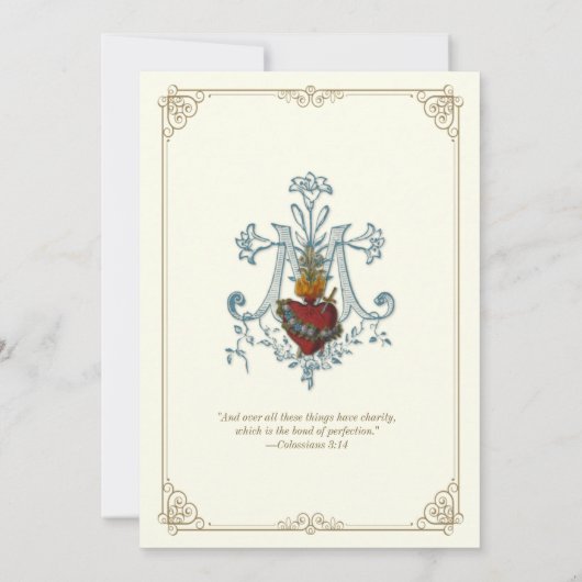 Katholiek Onbevlekt Hart van Maria bruiloft Kaart (Achterkant)