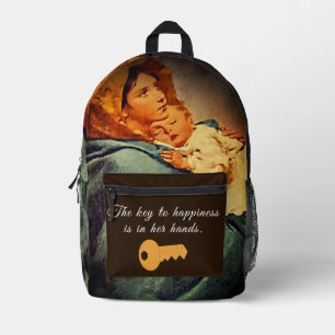 Katholiek Onze Lieve Vrouw van de Straat Thema Bedrukte Rugzak