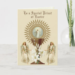 Katholiek Pasen Gebed Opstanding Priester Jezus Feestdagen Kaart