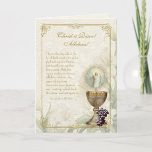 Katholiek Pasen Schrift Gedicht Opgestane Christus Feestdagen Kaart