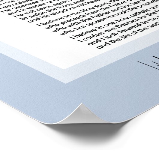 Katholiek Poster Nicene Creed Christelijk Credo (Hoek)