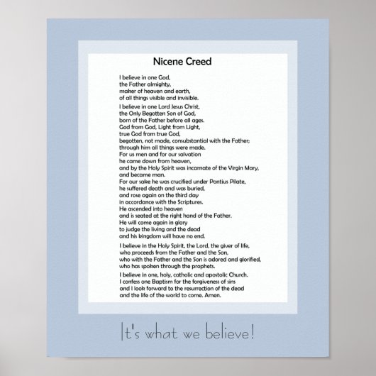 Katholiek Poster Nicene Creed Christelijk Credo (Voorkant)
