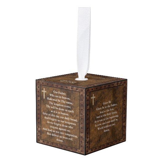 Katholiek Prayer Cube Ornament Gepersonaliseerd Ru (Voorkant hoekig)