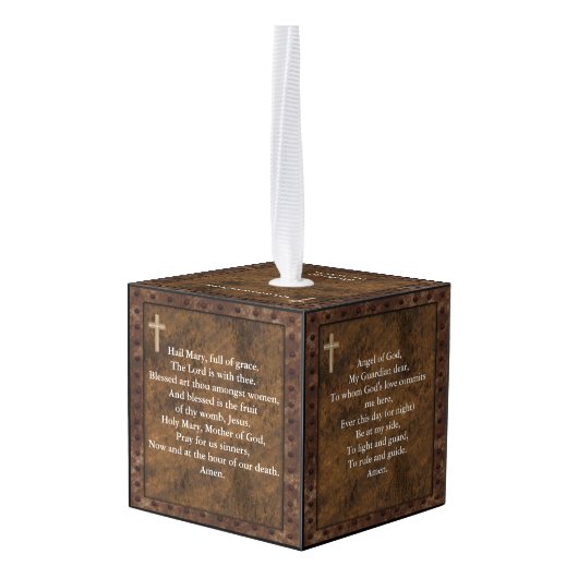 Katholiek Prayer Cube Ornament Gepersonaliseerd Ru (Achter hoekig)