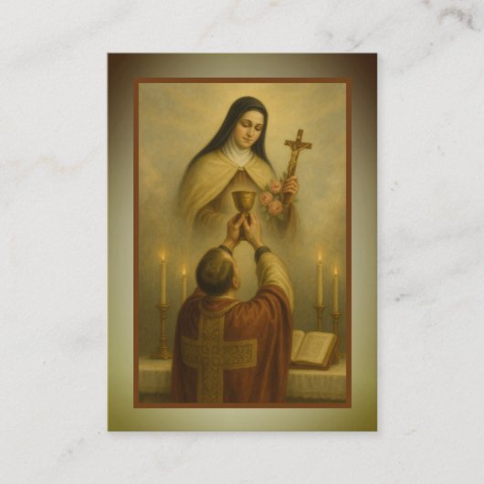 Katholiek Priestergebed door St. Therese Religious Visitekaartje (Voorkant)