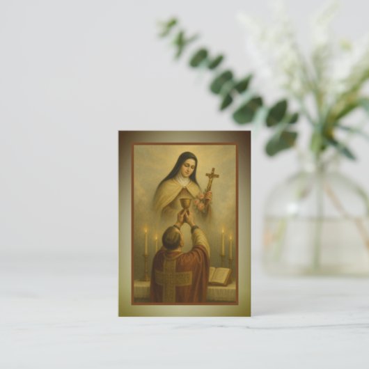 Katholiek Priestergebed door St. Therese Religious Visitekaartje (Staand voorkant)