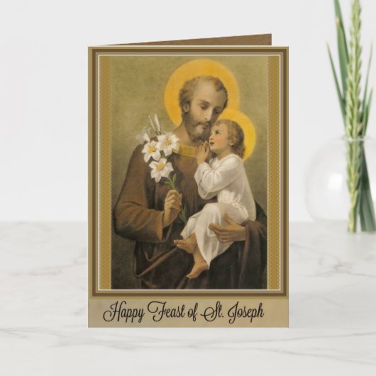 Katholiek Religieus St. Joseph Feest Gebed Kaart (Voorkant)