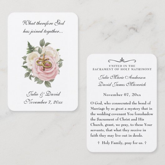 Katholiek Roos voor de Heilige Kaart Visitekaartje (Voorkant / Achterkant)