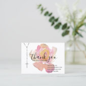 Katholiek Rosary Roos Dank u wel de religieuze Flo Visitekaartje (Staand voorkant)