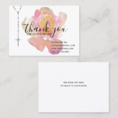 Katholiek Rosary Roos Dank u wel de religieuze Flo Visitekaartje (Voorkant / Achterkant)