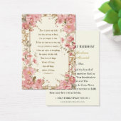Katholiek Roze Bloemen Bruiloft Schrift Gebed Visitekaartje (Bureau)