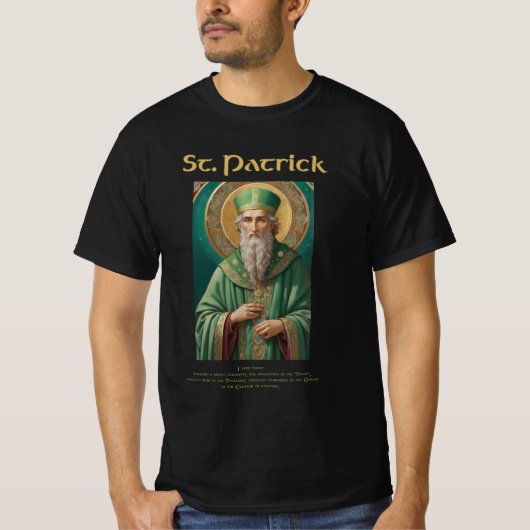 Katholiek Saint Patrick Icon T-shirt (Voorkant)