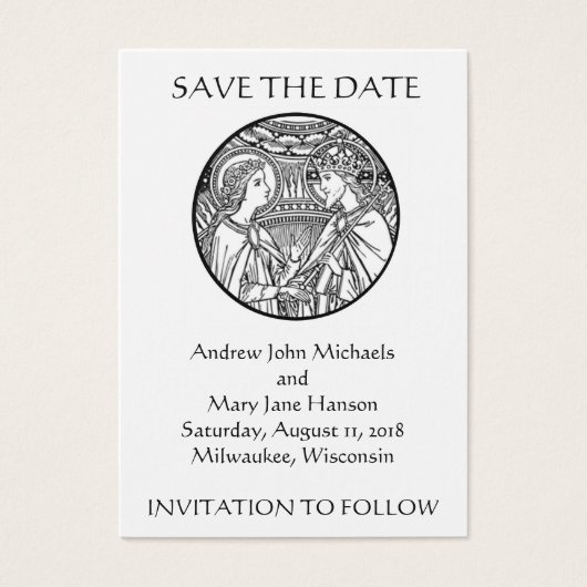 Katholiek Save the Date Trouwkaarten Visitekaartje (Voorkant)