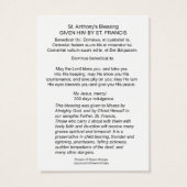 Katholiek Sint Antonius Sint Franciscus Zalig Gebe Visitekaartje (Achterkant)