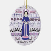 Katholiek Sint-Ornament: Sint-Hildegard van Bingen Keramisch Ornament (Rechts)