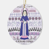 Katholiek Sint-Ornament: Sint-Hildegard van Bingen Keramisch Ornament (Links)