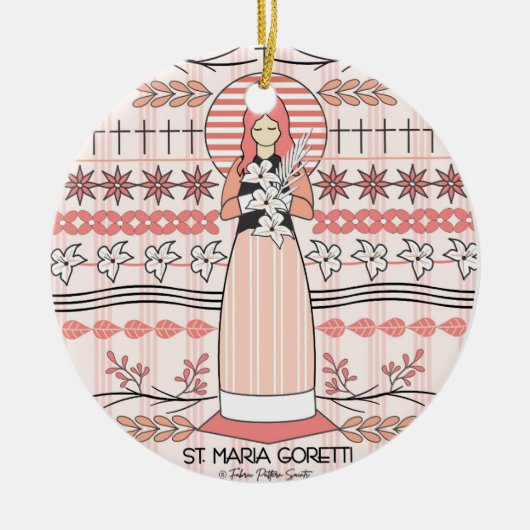 Katholiek Sint-Ornament: St. Maria Goretti Keramisch Ornament (Voorkant)