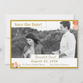 Katholiek Terracotta Roos Flat Save the Date Kaart