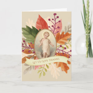 Katholiek Thanksgiving kind Jesus Autumn vertrekt Feestdagen Kaart