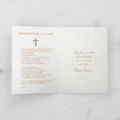 Katholiek verjaardagsgebed voor crucifix bloemstuk kaart (Binnen)