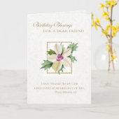 Katholiek verjaardagsgebed voor crucifix bloemstuk kaart (Gele Bloem)