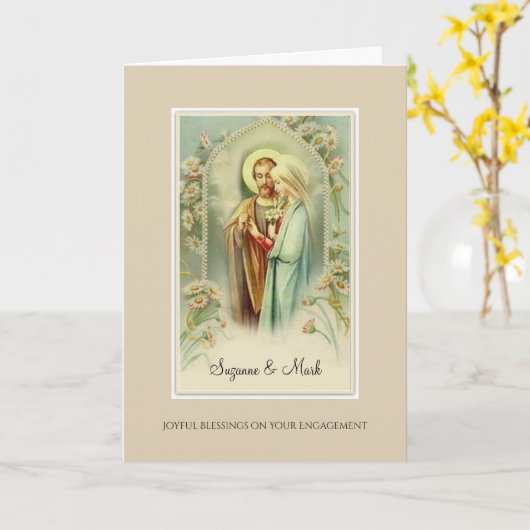 Katholiek Verloving Gefeliciteerd Kaart met gebed (Gele Bloem)