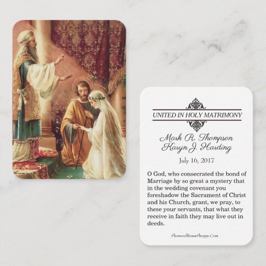 Katholiek Verloving Weddenschap voor de Heilige Ka Visitekaartje (Voorkant / Achterkant)