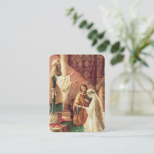 Katholiek Verloving Weddenschap voor de Heilige Ka Visitekaartje (Staand voorkant)