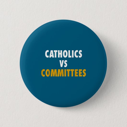 Katholiek Versus Commissies Ronde Button 5,7 Cm (Voorkant)