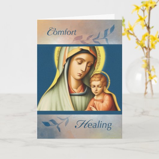 Katholiek voelt zich beter met Maria die het kindj Kaart (Gele Bloem)