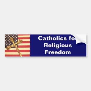 Katholiek voor godsdienstvrijheid bumpersticker