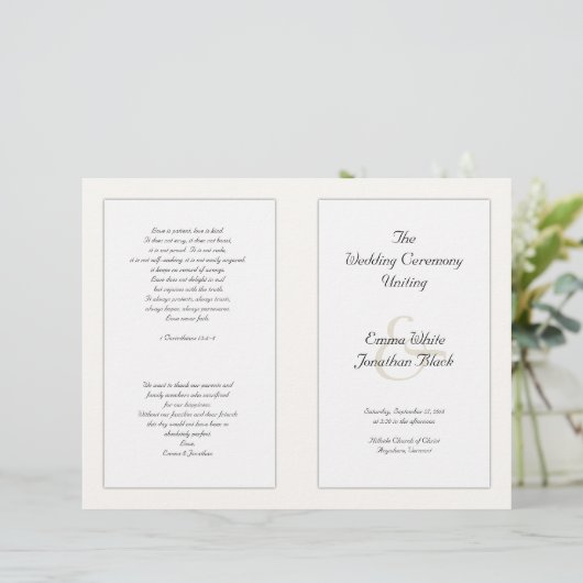 Katholiek vouwweddenschappen Programma Ecru (Staand voorkant)