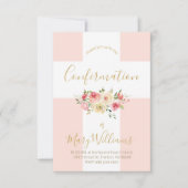 Katholiek wit kruis en bloemen confirmatie kaart (Voorkant)