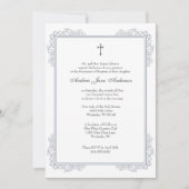 Katholiek Zilver Doop Duif Roze Rozen Kaart (Voorkant)