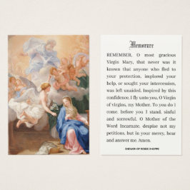 Katholieke aankondiging van Mary Memorare Prayer