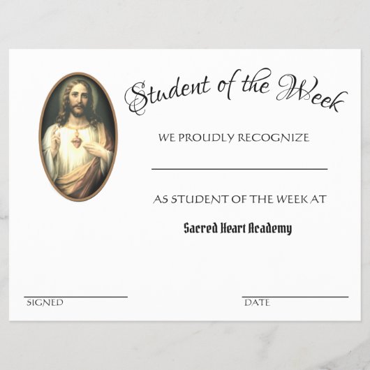 Katholieke Achievement Award Schoolcertificaat Flyer (Voorkant)