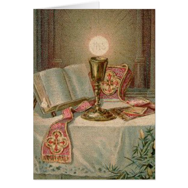 Katholieke Altar Chalice Missal Eucharist Priest (Voorkant)