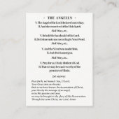 Katholieke Annunciatie Maagd Maria Angelus Gebed Visitekaartje (Achterkant)