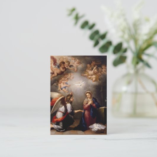 Katholieke Annunciatie Maagd Maria Angelus Gebed Visitekaartje (Staand voorkant)
