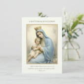 Katholieke  Baby Doop Doopbloemen Kaart (Staand voorkant)