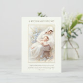 Katholieke  Baby Doop Doopbloemen Kaart (Staand voorkant)