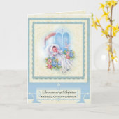 Katholieke Baby doop Religieus Kaart (Gele Bloem)