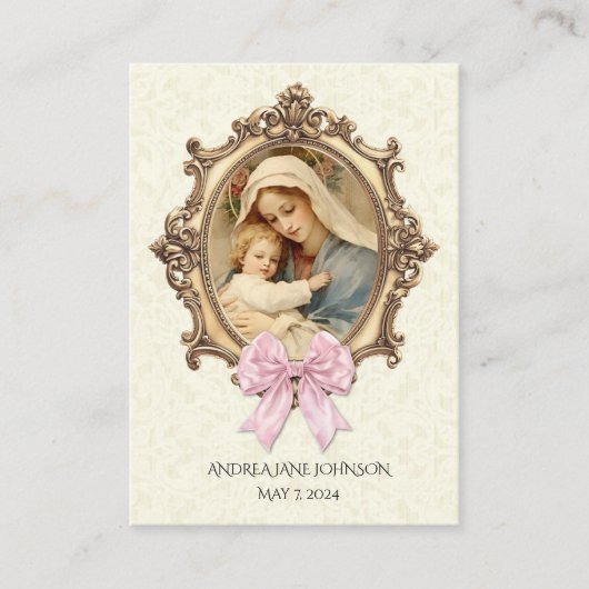 Katholieke Baby Doopherdenking Heilige Kaart (Voorkant)