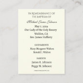 Katholieke Baby Doopherdenking Heilige Kaart (Achterkant)