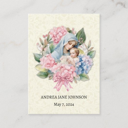 Katholieke Baby Meisje Doop Herdenking Heilige Kaa Informatiekaartje (Voorkant)