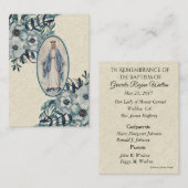 Katholieke babymeisjes Baptismal herdenken Heilige Visitekaartje (Voorkant / Achterkant)