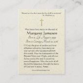 Katholieke Begrafenis Baby van Praag Jezus Informatiekaartje (Achterkant)