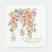 Katholieke begrafenis Floral Mary Memorial Servet (Voorkant)