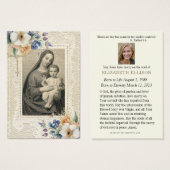 Katholieke begrafenis Floral Prayer Memorial Kaart (Voorkant /achterkant)